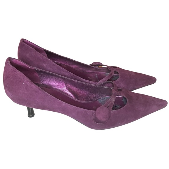 Vintage BCBG Purple Suede Kitten Heels‎ 7.5 - Picture 1 of 6